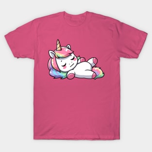 Cute Lazy Sleeping Unicorn T-Shirt